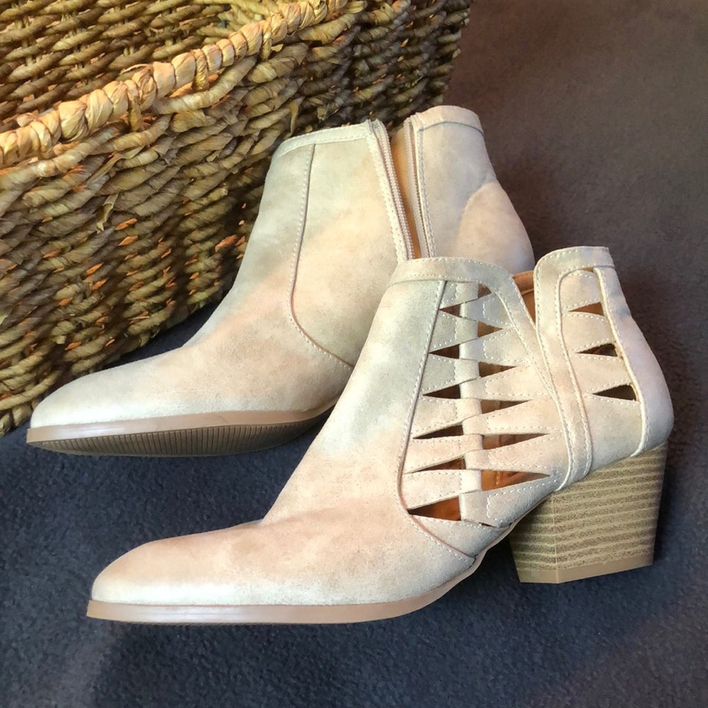 Cream Heeled Booties
